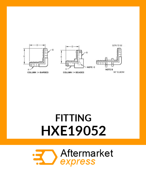 ELBOW FITTING, FUEL RETURN FITTING HXE19052