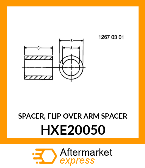 SPACER, FLIP OVER ARM SPACER HXE20050