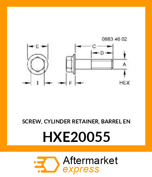 SCREW, CYLINDER RETAINER, BARREL EN HXE20055