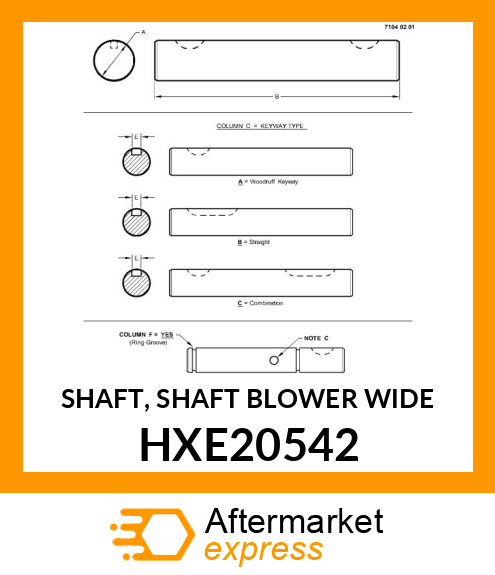 SHAFT, SHAFT BLOWER HXE20542