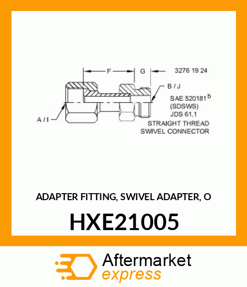 ADAPTER FITTING, SWIVEL ADAPTER, O HXE21005