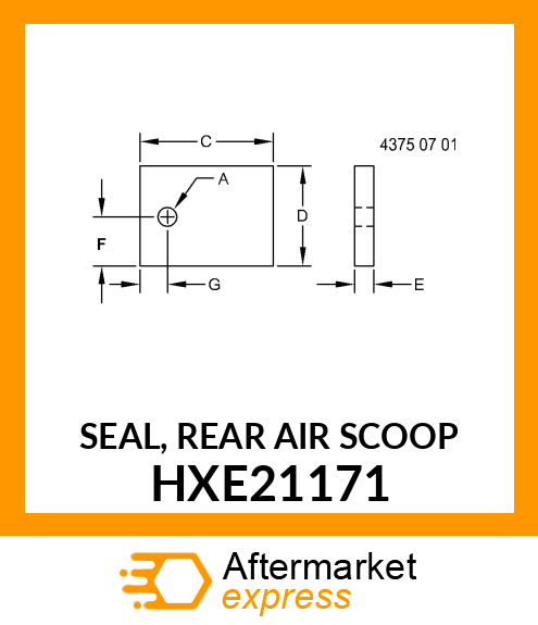 SEAL, REAR AIR SCOOP HXE21171