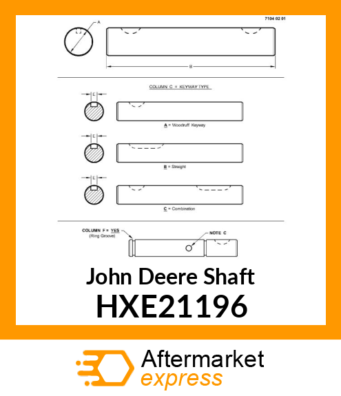 SHAFT, SIDE DRAPER DRIVE ROLLER HXE21196