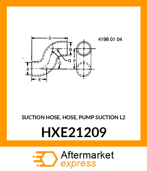 SUCTION HOSE, HOSE, PUMP SUCTION L2 HXE21209