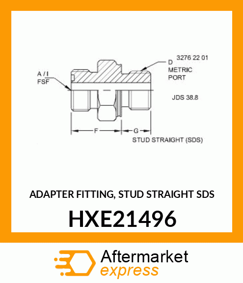 ADAPTER FITTING, STUD STRAIGHT SDS HXE21496