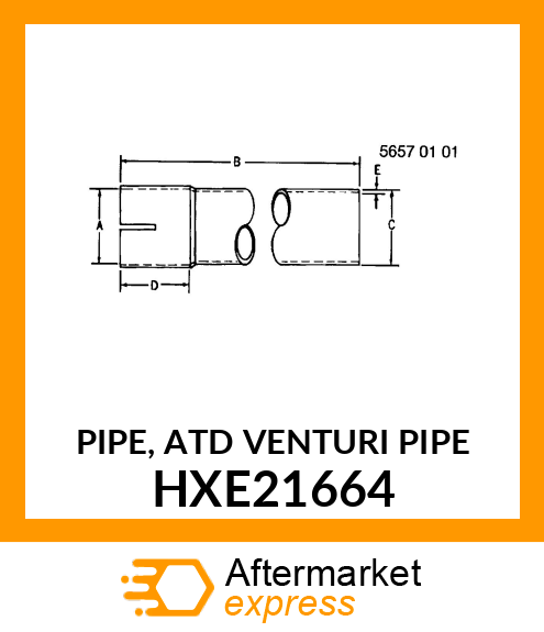 PIPE, ATD VENTURI PIPE HXE21664