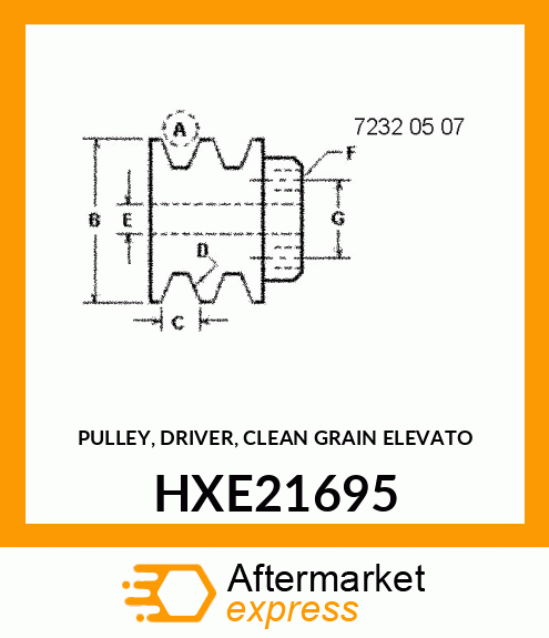 PULLEY, DRIVER, CLEAN GRAIN ELEVATO HXE21695