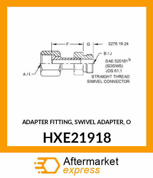 ADAPTER FITTING, SWIVEL ADAPTER, O HXE21918