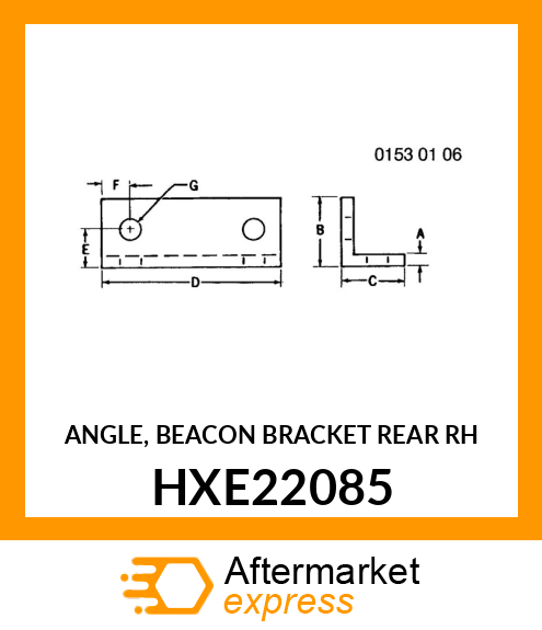 ANGLE, BEACON BRACKET REAR RH HXE22085