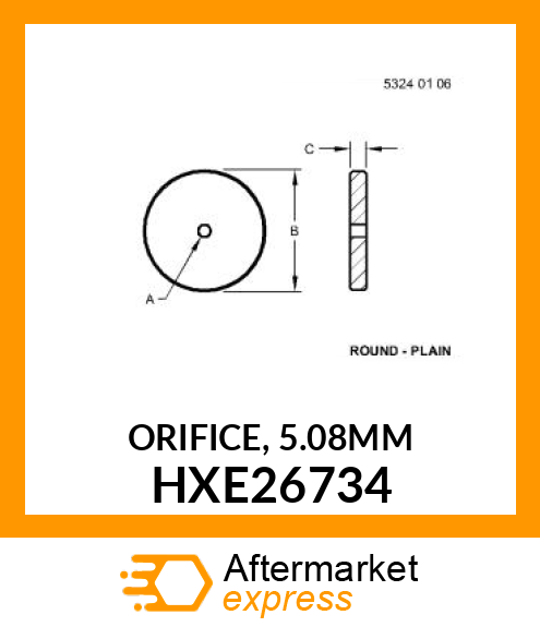 ORIFICE, 5.08MM HXE26734