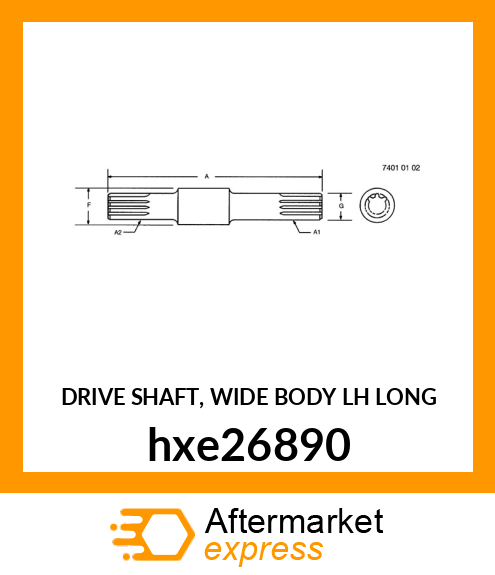 DRIVE SHAFT, WIDE BODY LH LONG hxe26890