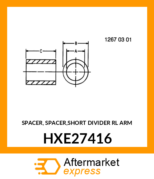 SPACER, SPACER,SHORT DIVIDER RL ARM HXE27416