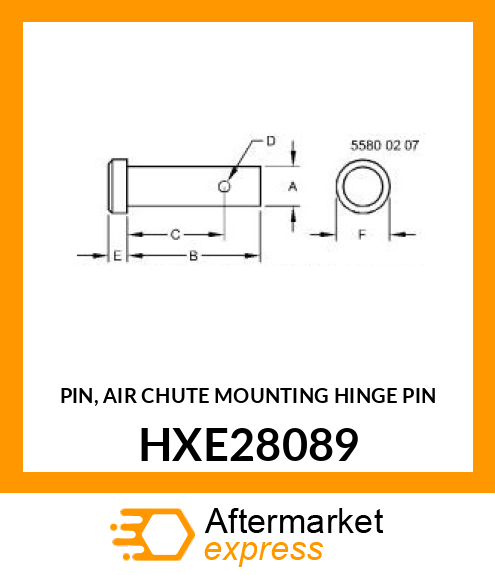 PIN, AIR CHUTE MOUNTING HINGE PIN HXE28089