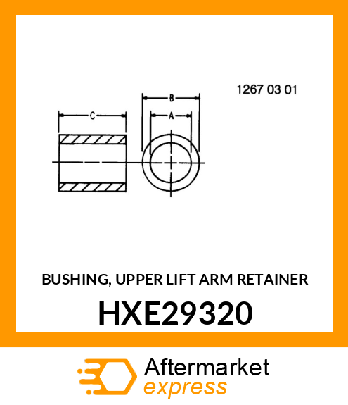 BUSHING, UPPER LIFT ARM RETAINER HXE29320