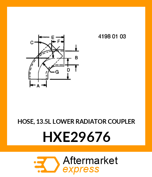 HOSE, 13.5L LOWER RADIATOR COUPLER HXE29676