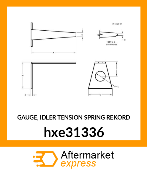 GAUGE, IDLER TENSION SPRING REKORD hxe31336