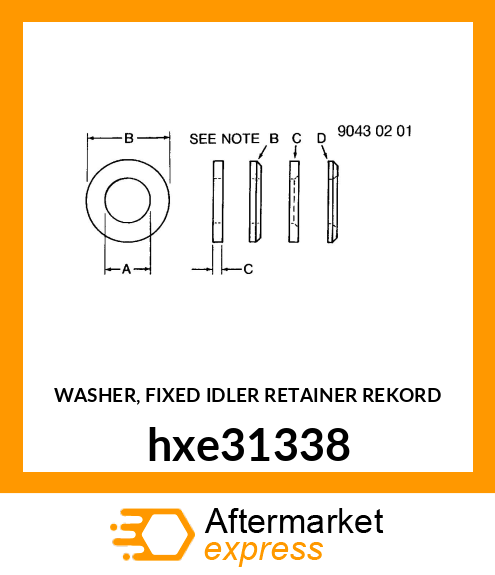 WASHER, FIXED IDLER RETAINER REKORD hxe31338