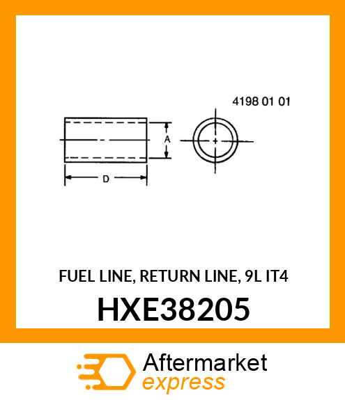 FUEL LINE, RETURN LINE, 9L IT4 HXE38205