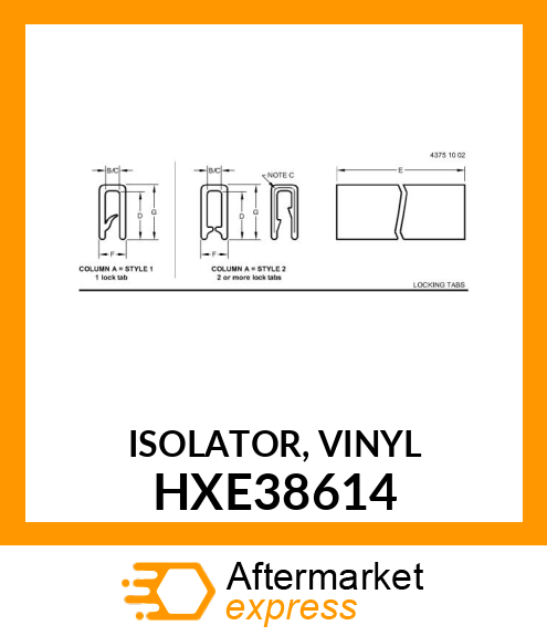 ISOLATOR, VINYL HXE38614