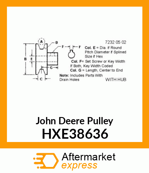 PULLEY, VACUUM FAN HXE38636