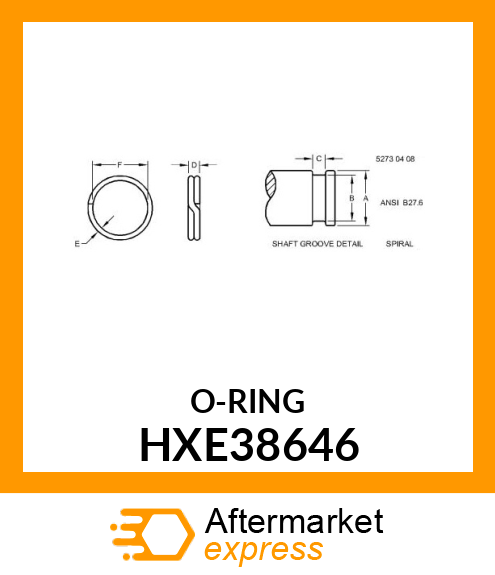 SNAP RING, SPIRAL RETAINING HXE38646