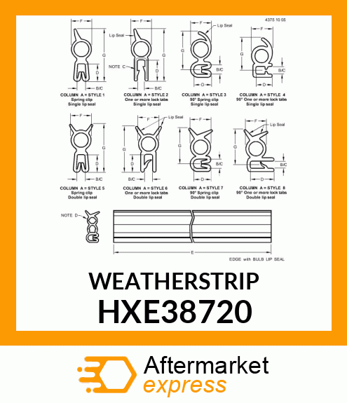 WEATHERSTRIP, ROTARY SCREEN DUCT SE HXE38720