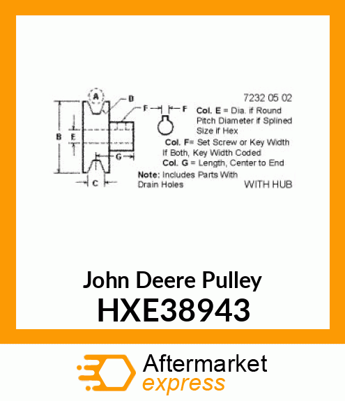 PULLEY, PULLEY, DEEP GROOVE HXE38943