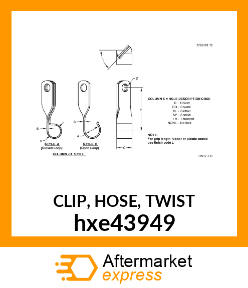 CLIP, HOSE, TWIST hxe43949