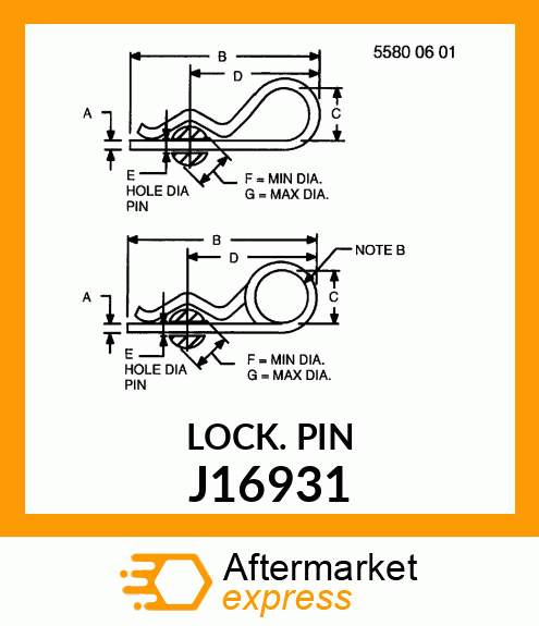 PIN, SPRING LOCKING J16931