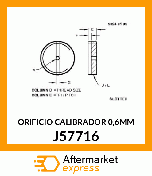 ORIFICIO CALIBRADOR 0,6MM J57716