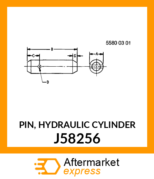 PIN, HYDRAULIC CYLINDER J58256