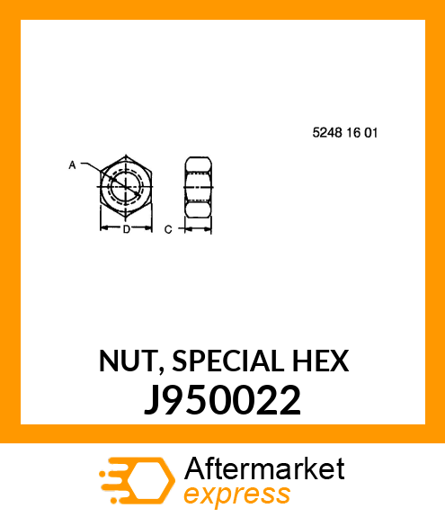 NUT, SPECIAL HEX J950022