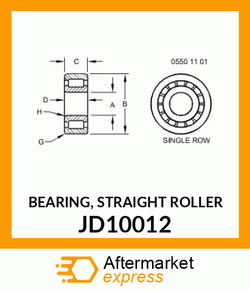 BEARING, STRAIGHT ROLLER JD10012