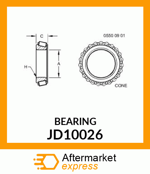 CONE, TAPER ROLLER BEARING JD10026