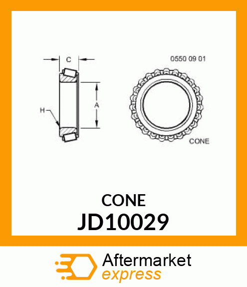 CONE, TAPER ROLLER BEARING JD10029