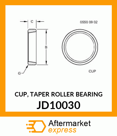 CUP, TAPER ROLLER BEARING JD10030