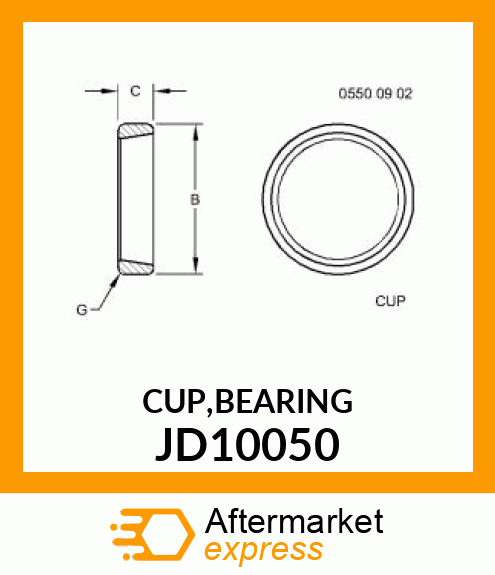 CUP,BEARING JD10050