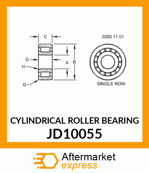 CYLINDRICAL ROLLER BEARING JD10055