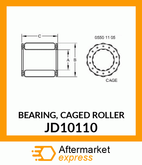 BEARING, CAGED ROLLER JD10110