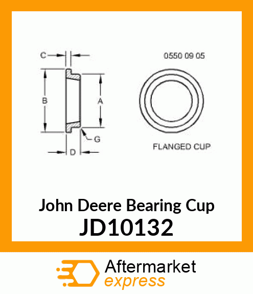 CUP, BEARING, FLANGED JD10132