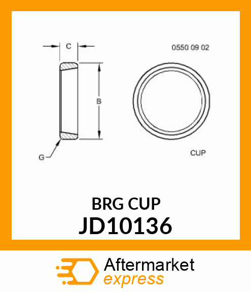 CUP, BEARING JD10136