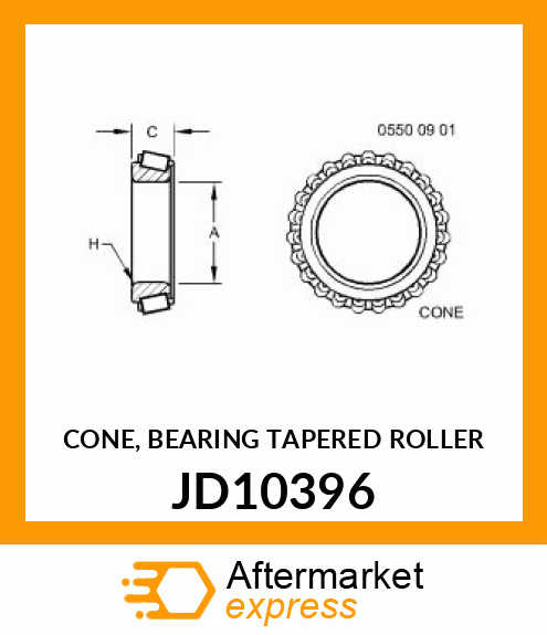 CONE, BEARING TAPERED ROLLER JD10396