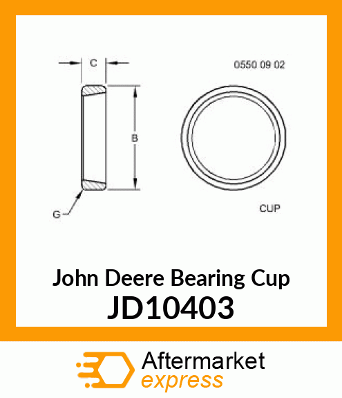 CUP, BEARING JD10403