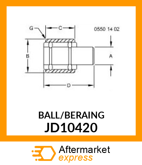 BEARING,DOUBLE ROW W/INTEGRAL SHAFT JD10420