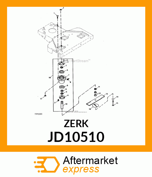 FITTING, GREASE LEAKPROOF JD10510