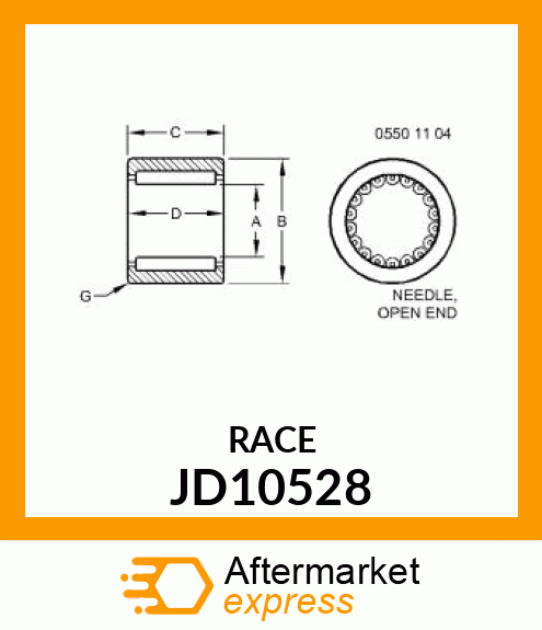 BEARING, NEEDLE JD10528