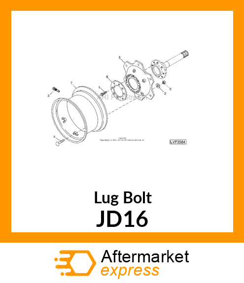 BOLT, HUB JD16