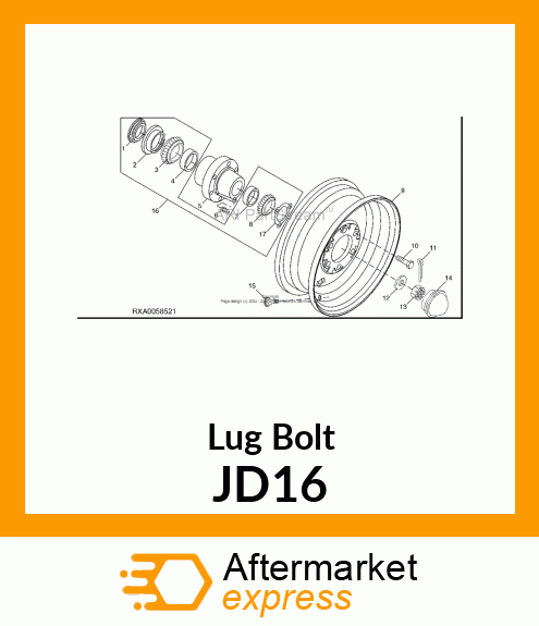 BOLT, HUB JD16