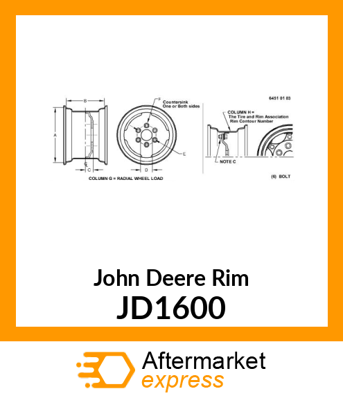 14 X 8 KB DISC WHEEL JD1600