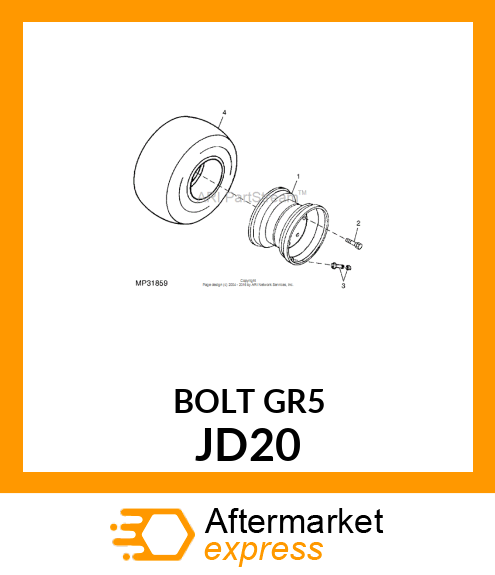 BOLT, WHEEL JD20